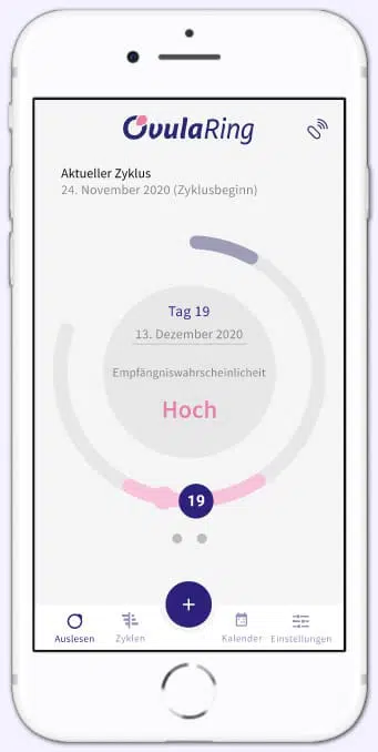 OvulaRing App - Fruchbarkeit Hoch