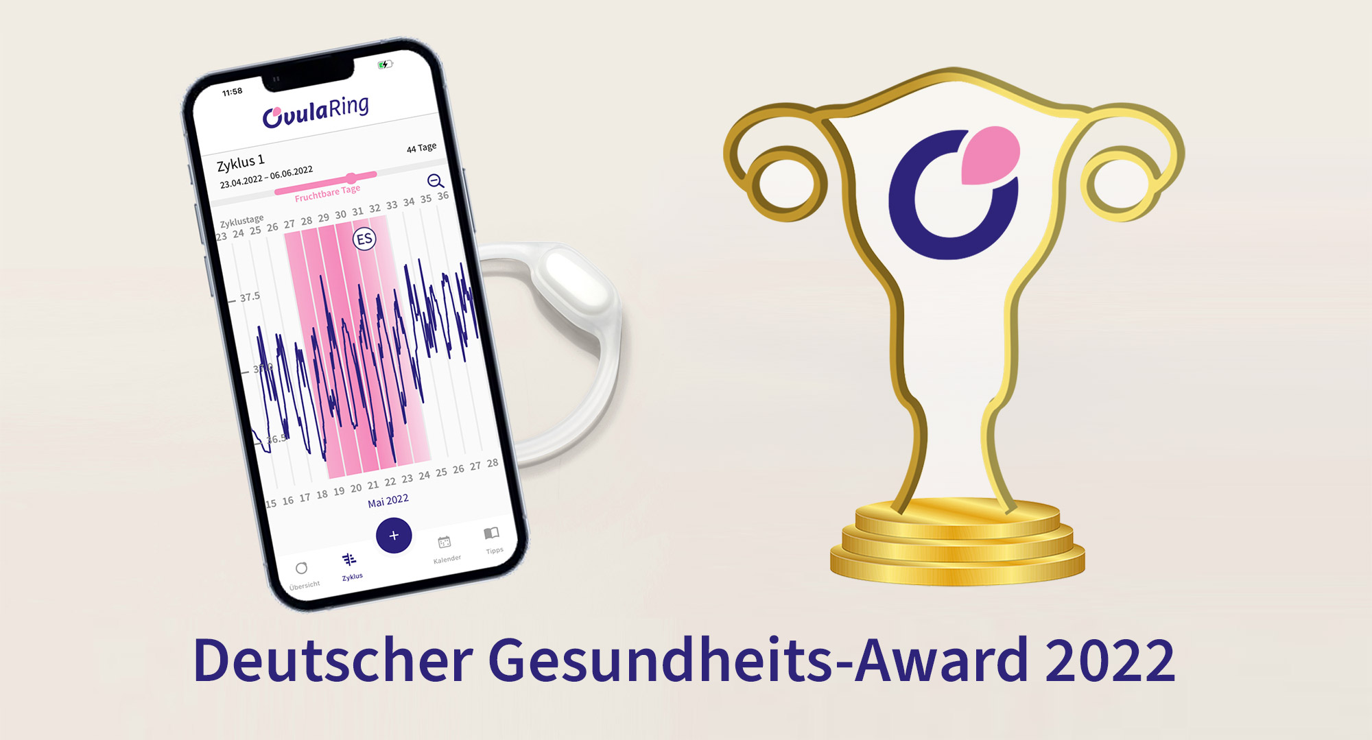 OvulaRing - Deutscher Gesundheits-Award 2022 - bester Zyklustracker