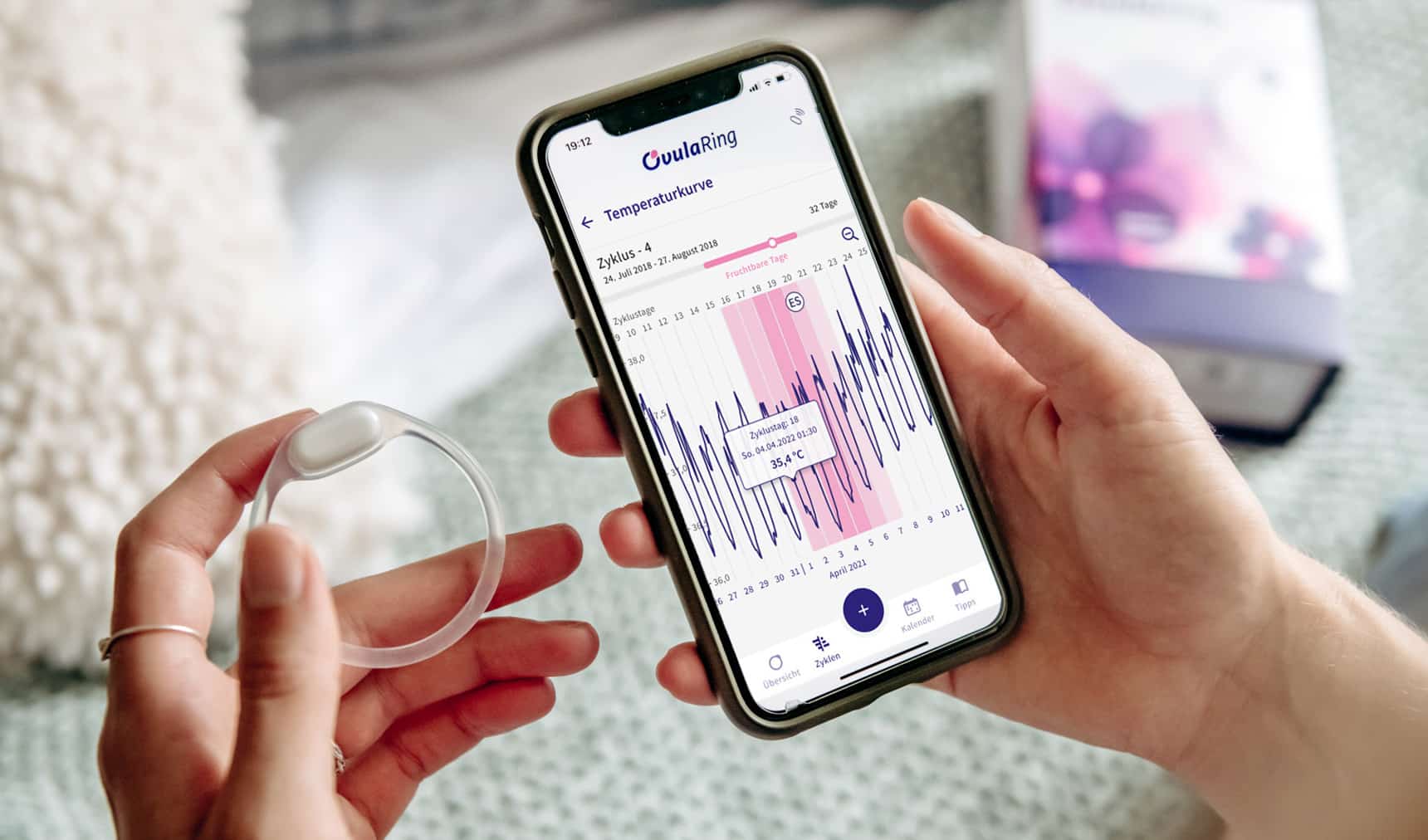 OvulaRing - der medizinische Zyklustracker - vaginaler Temperatursensor und Smartphone App